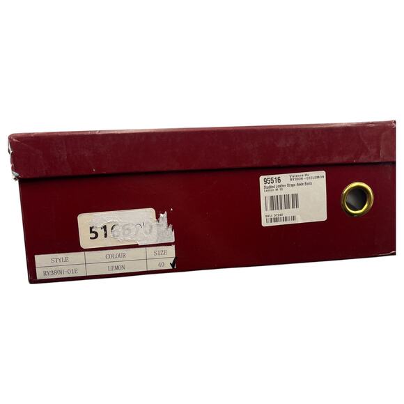 Vivienne Hu Studded Patent Leather Strappy Gladiator Sandals Lemon Yellow Sz 10 - Picture 10 of 11